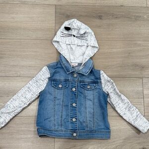 Kids Denim Jacket with Gray Sleeves